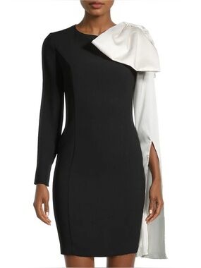 Focus by Shani Dramatic Satin Bow Colorblock Dress NWT”size : 6